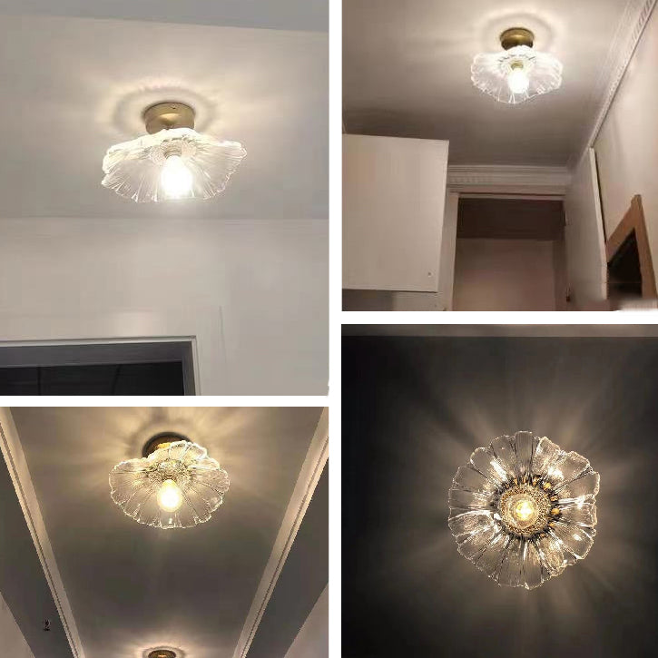 Cono de vidrio Semi Flush Mount Lighture Simple Semi Flush Light en latón