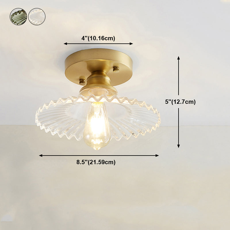 Cono de vidrio Semi Flush Mount Lighture Simple Semi Flush Light en latón