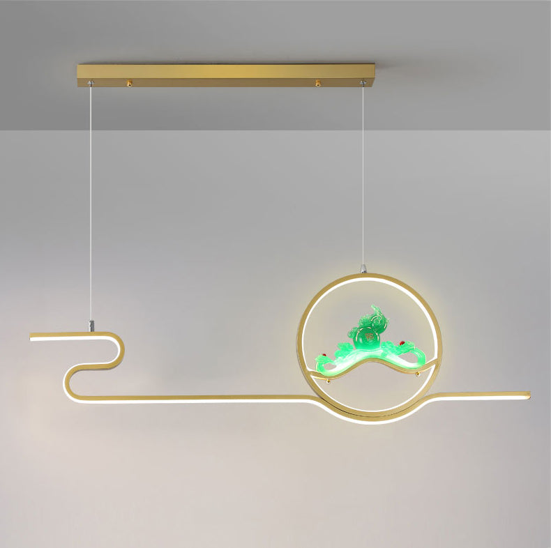 Contemporary Style Linear Shape Island Lights Metal 2 Light Pendant Lighting Fixtures
