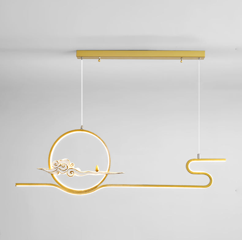 Linear Shape Island Lights Contemporary Style Metal 2 Light Pendant Lighting Fixtures