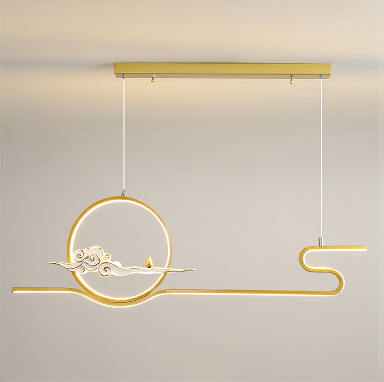 Linear Shape Island Lights Contemporary Style Metal 2 Light Pendant Lighting Fixtures