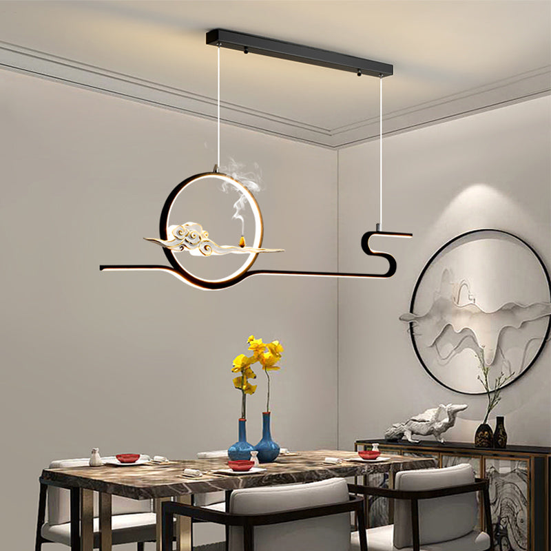 Linear Shape Island Lights Contemporary Style Metal 2 Light Pendant Lighting Fixtures