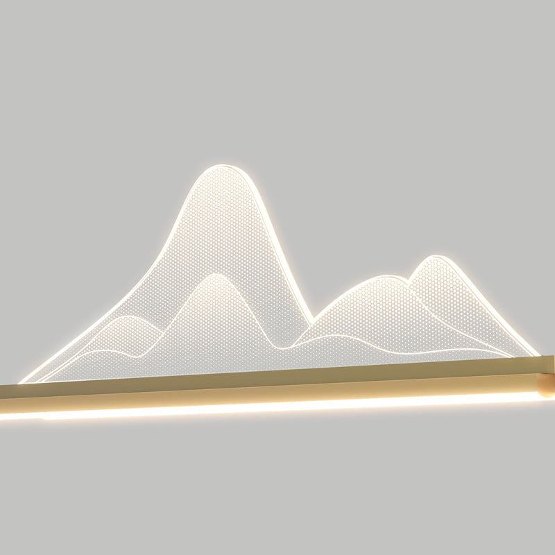 Modern Metal Pendant Lighting 1-Light Linear Island Pendant Light
