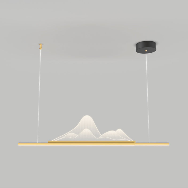 Iluminación de colgante de metal moderno Luz de colgante lineal de 1 luces