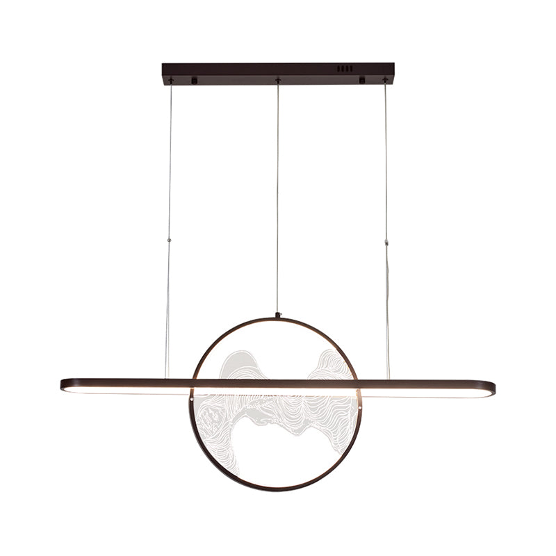 Luces colgantes de la isla de 2 luces moderna de iluminación geométrica