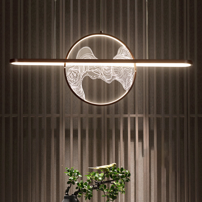 Luces colgantes de la isla de 2 luces moderna de iluminación geométrica