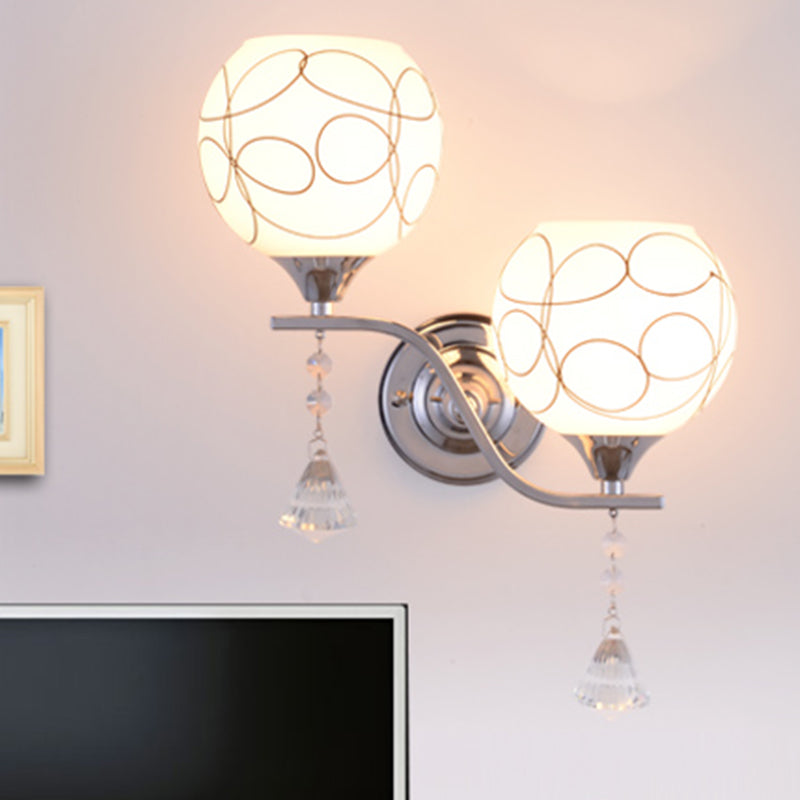 Multi Lights Ball Wall Mounted Light Fixture Modern Style Glass Wall Sconce Lights