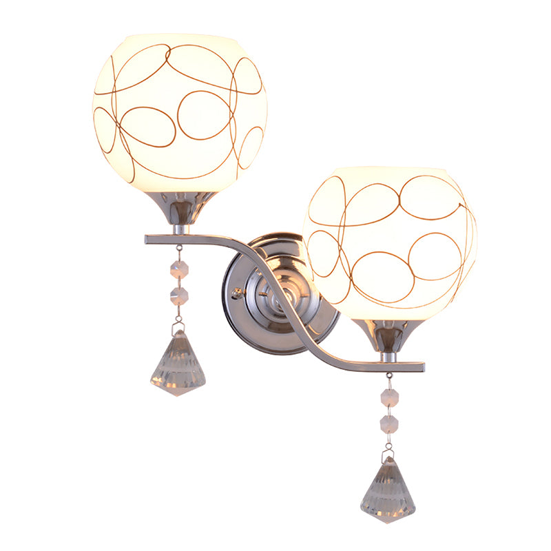 Multi Lights Ball Wall Mounted Light Fixture Modern Style Glass Wall Sconce Lights