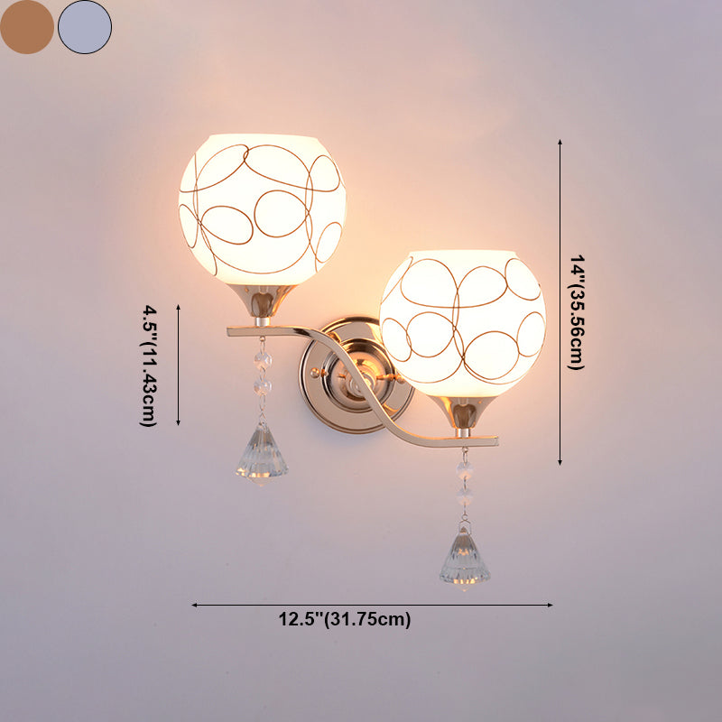 Multi Lights Ball Wall Mounted Light Fixture Modern Style Glass Wall Sconce Lights