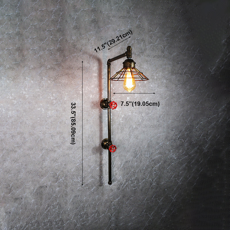 1 Lampada montata a parete di cono leggero in stile industriale in metallo sconce