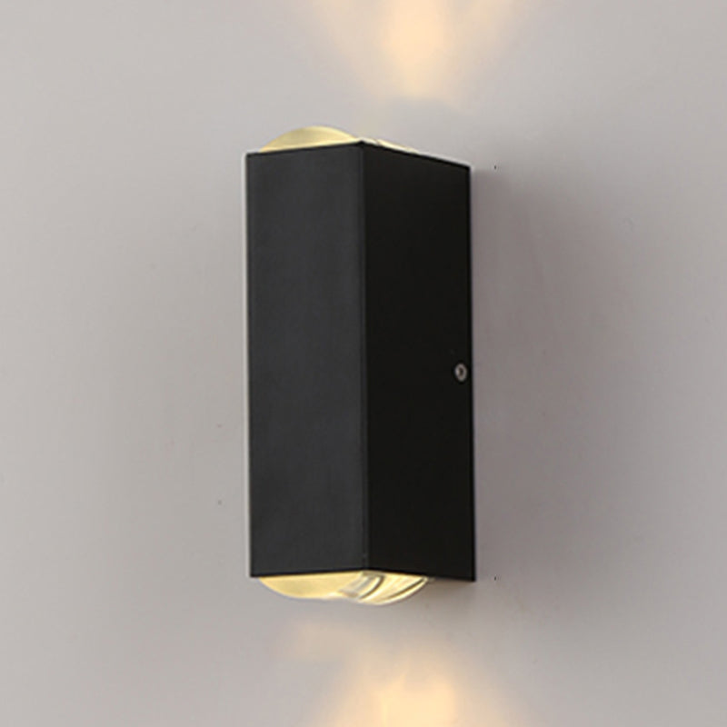 Moderner Stil quadratischer Schatten Wandleuchte Metal 2 Leuchten Wandmontage Beleuchtung in Schwarz