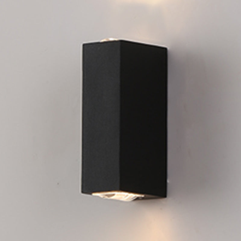 Moderner Stil quadratischer Schatten Wandleuchte Metal 2 Leuchten Wandmontage Beleuchtung in Schwarz