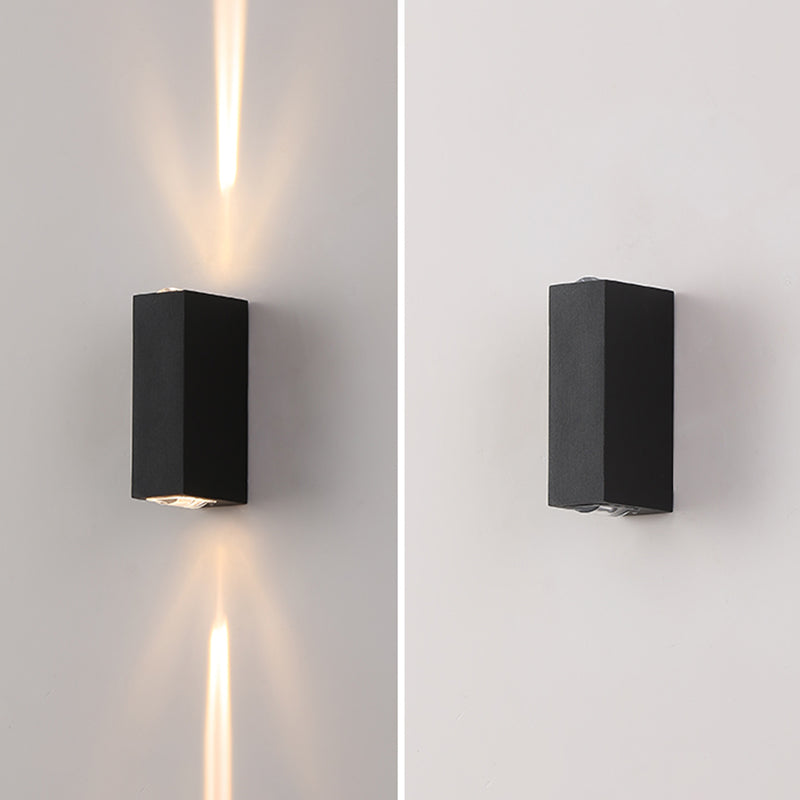 Moderner Stil quadratischer Schatten Wandleuchte Metal 2 Leuchten Wandmontage Beleuchtung in Schwarz