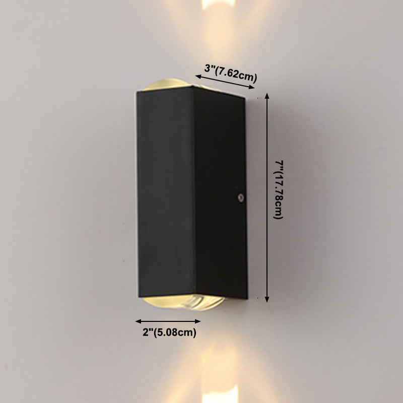 Moderner Stil quadratischer Schatten Wandleuchte Metal 2 Leuchten Wandmontage Beleuchtung in Schwarz
