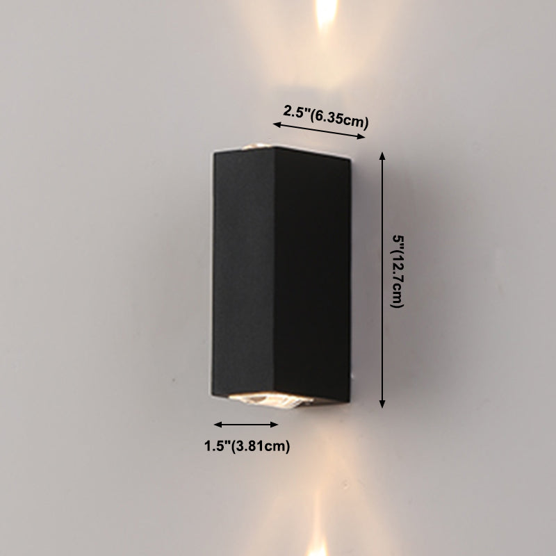 Moderner Stil quadratischer Schatten Wandleuchte Metal 2 Leuchten Wandmontage Beleuchtung in Schwarz