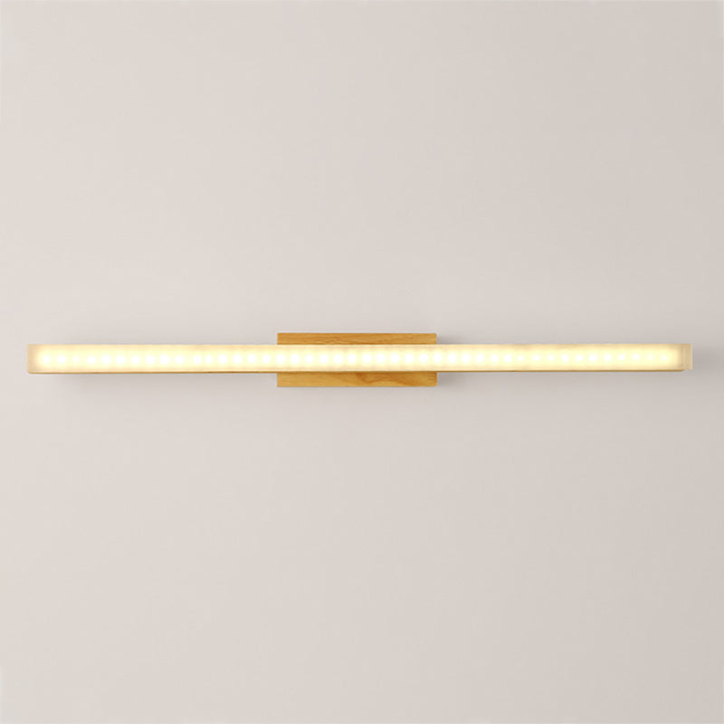 Wood Linear Vanity Wall Sconce Modern Style 1 Light Vanity Lighting Fixtures