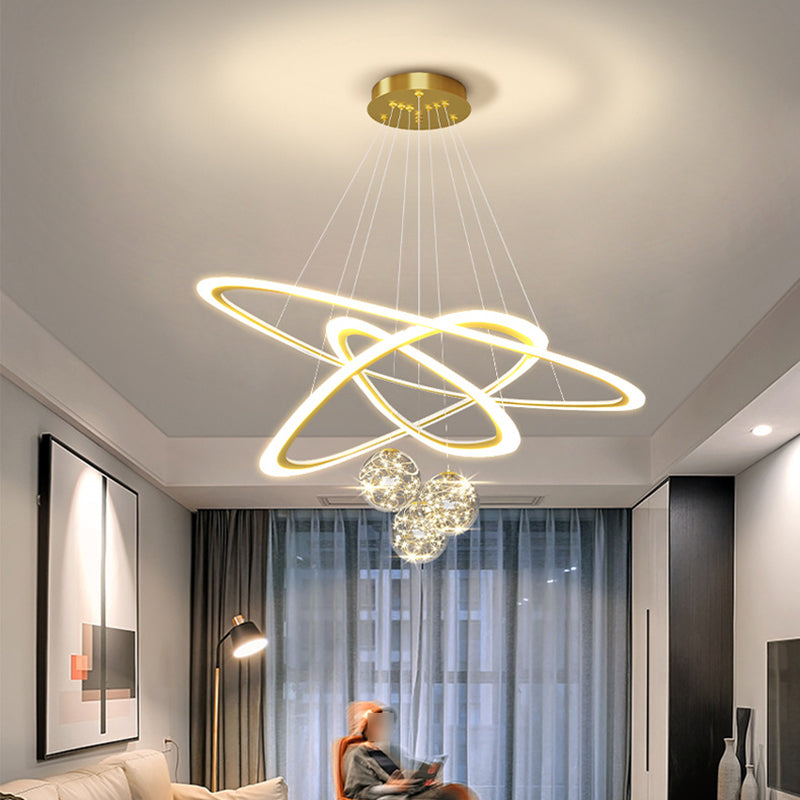 Multi Lights Pendant Chandelier Modern Style Glass Hanging Lamps