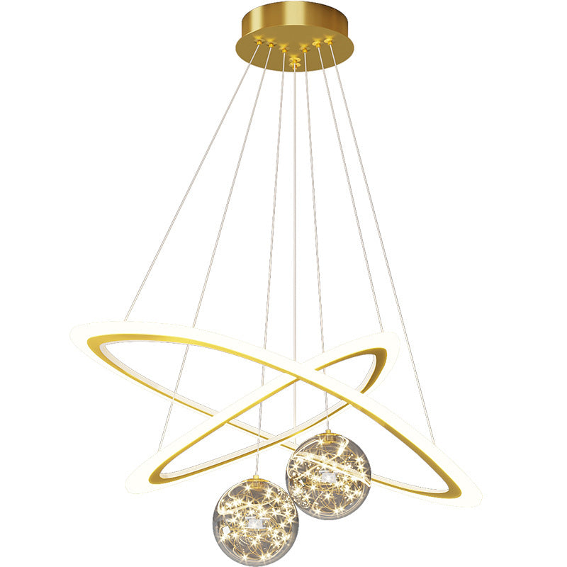 Multi Lights Pendant Chandelier Modern Style Glass Hanging Lamps