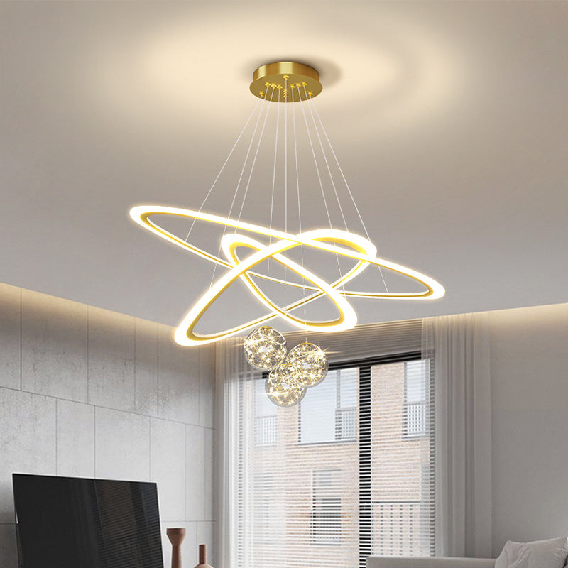 Multi Lights Pendant Chandelier Modern Style Glass Hanging Lamps