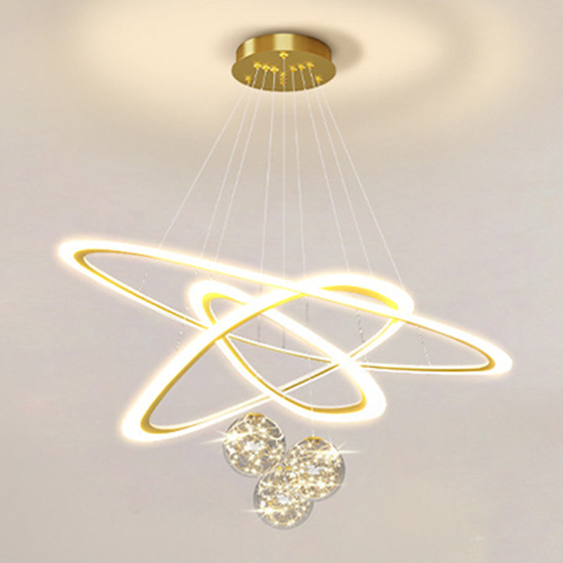 Multi Lights Pendant Chandelier Modern Style Glass Hanging Lamps