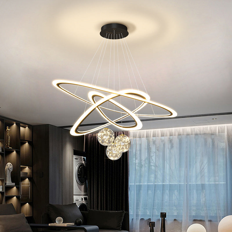 Multi Lights Pendant Chandelier Modern Style Glass Hanging Lamps