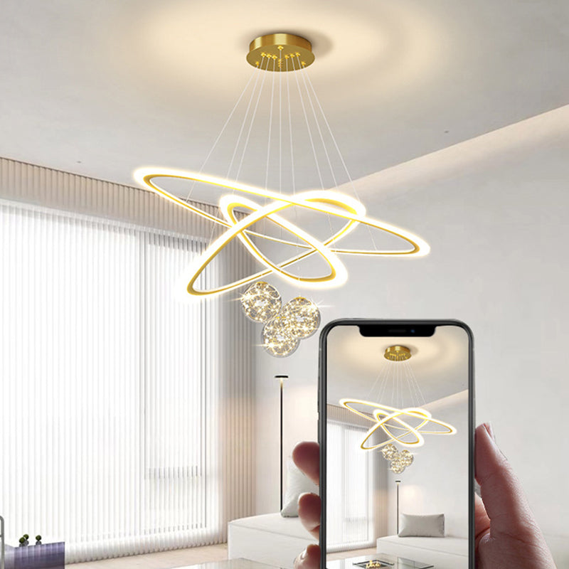 Multi Lights Pendant Chandelier Modern Style Glass Hanging Lamps