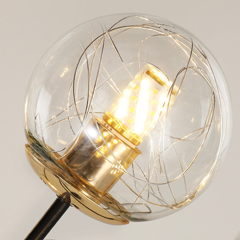Contemporary Sphere Chandelier Lights Glass Chandelier Pendant Light in Black