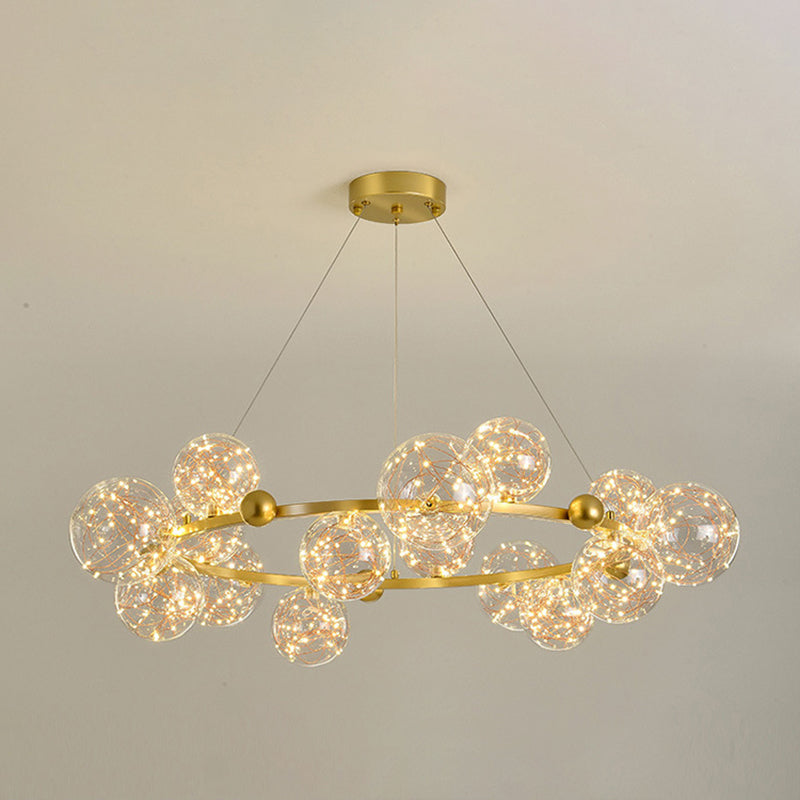Lámparas colgantes de vidrio de estilo de colgante de bolas de múltiples luces