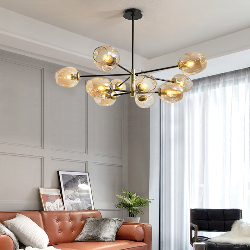 Modern Jar-Shaped Chandelier Lights Glass Chandelier Light Fixture for Living Room