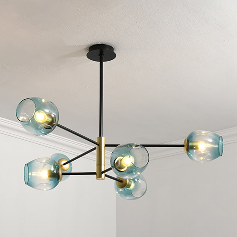 Modern Jar-Shaped Chandelier Lights Glass Chandelier Light Fixture for Living Room