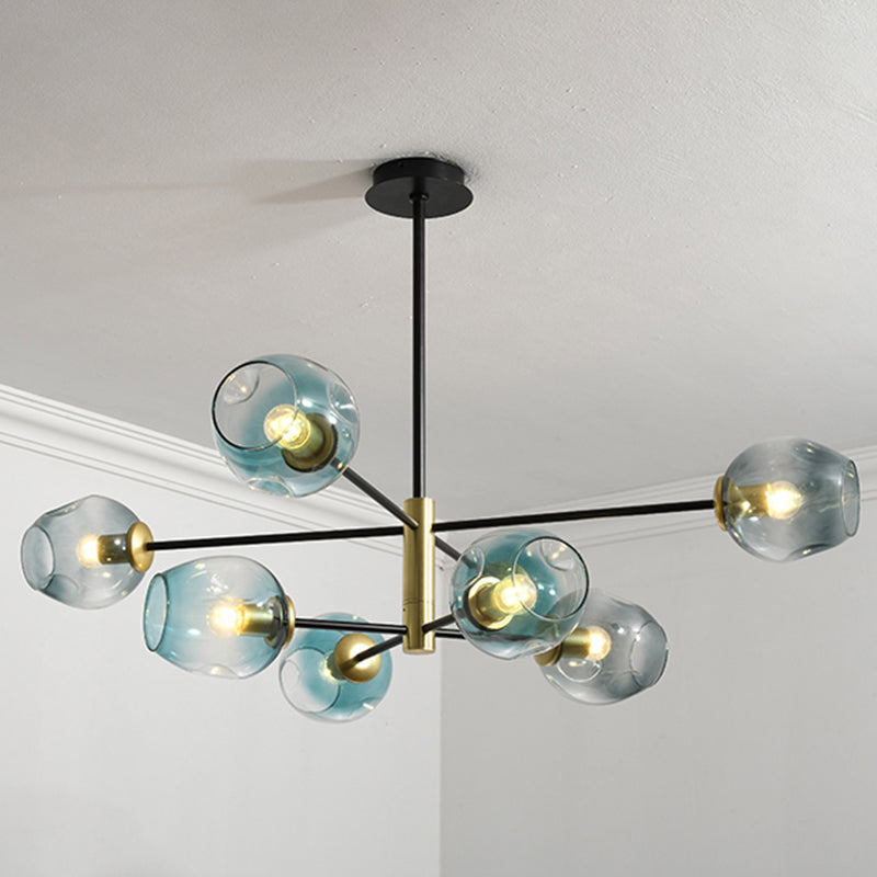 Modern Jar-Shaped Chandelier Lights Glass Chandelier Light Fixture for Living Room