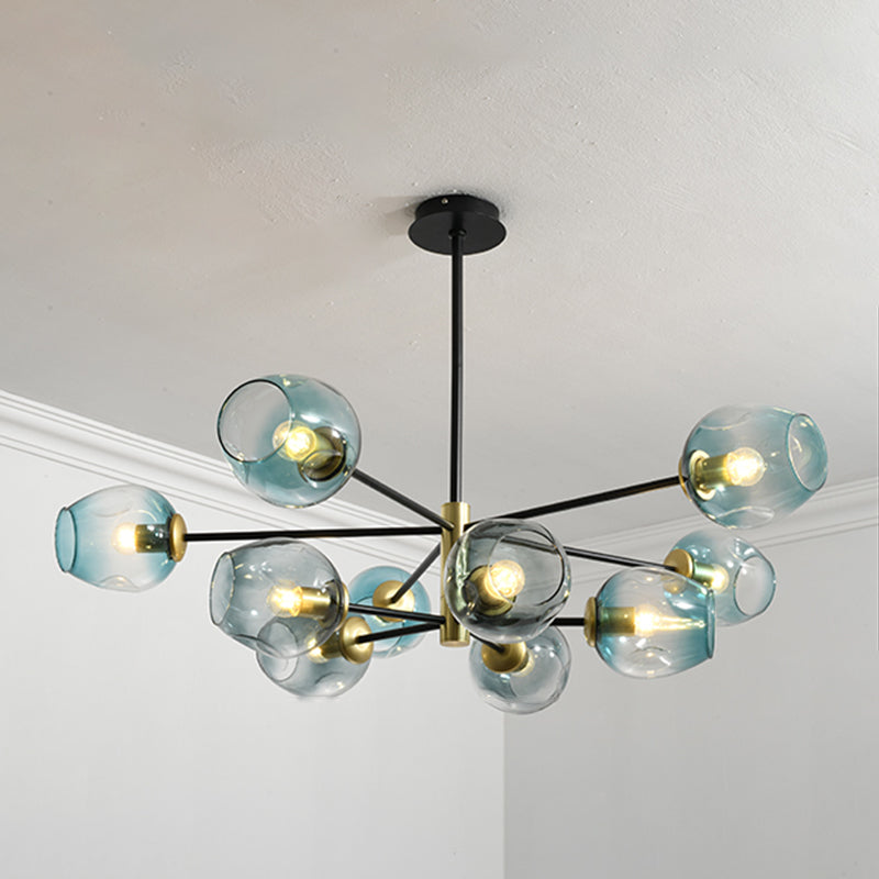 Modern Jar-Shaped Chandelier Lights Glass Chandelier Light Fixture for Living Room