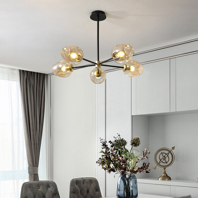Modern Jar-Shaped Chandelier Lights Glass Chandelier Light Fixture for Living Room