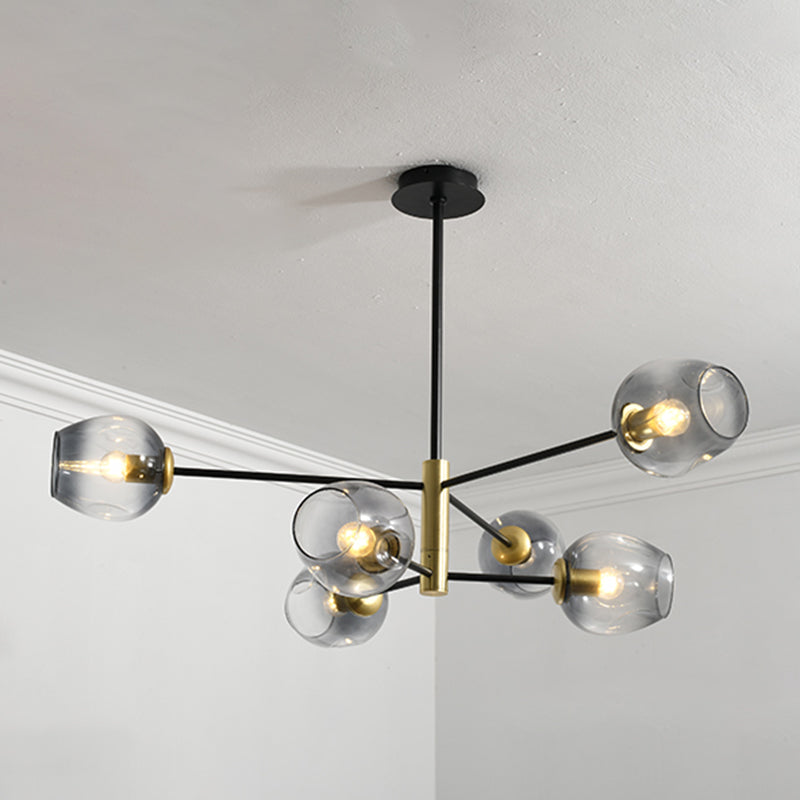 Modern Jar-Shaped Chandelier Lights Glass Chandelier Light Fixture for Living Room