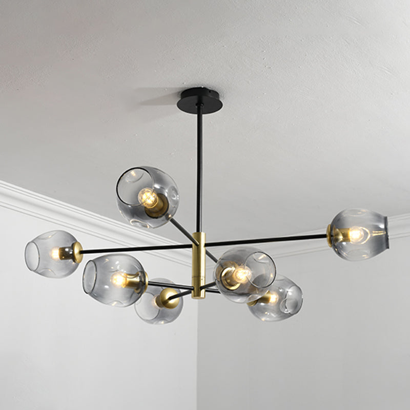 Modern Jar-Shaped Chandelier Lights Glass Chandelier Light Fixture for Living Room