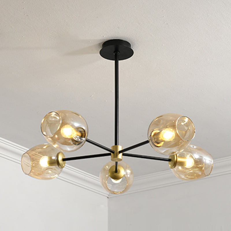 Modern Jar-Shaped Chandelier Lights Glass Chandelier Light Fixture for Living Room