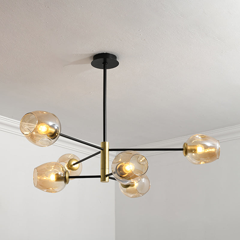 Modern Jar-Shaped Chandelier Lights Glass Chandelier Light Fixture for Living Room