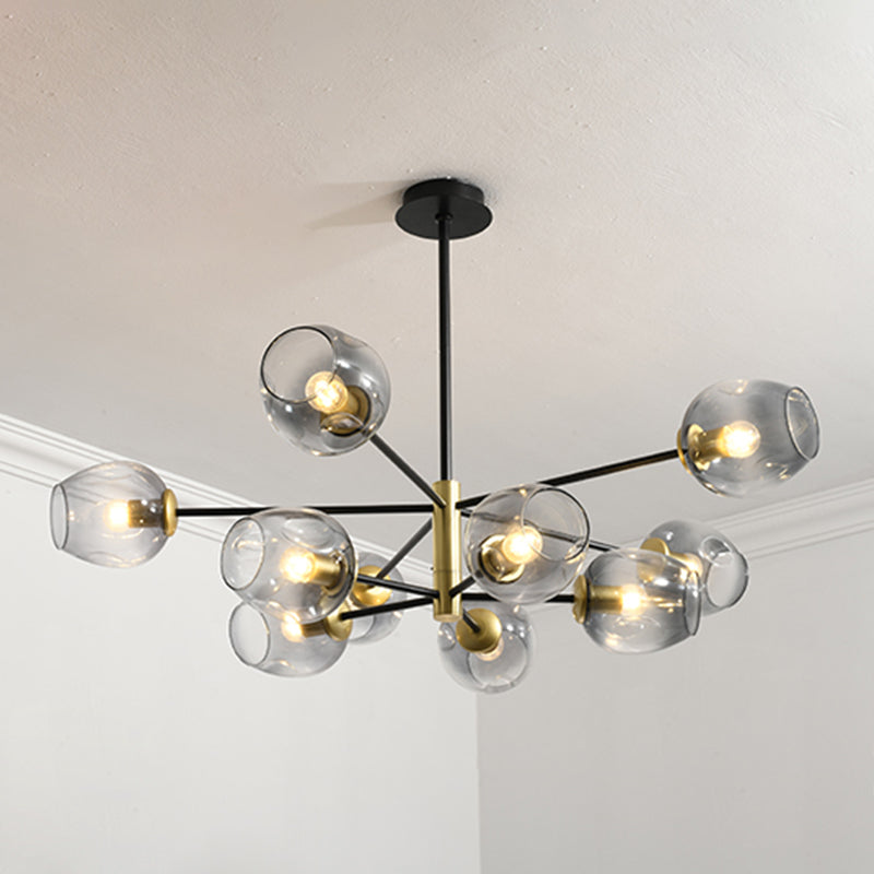 Modern Jar-Shaped Chandelier Lights Glass Chandelier Light Fixture for Living Room