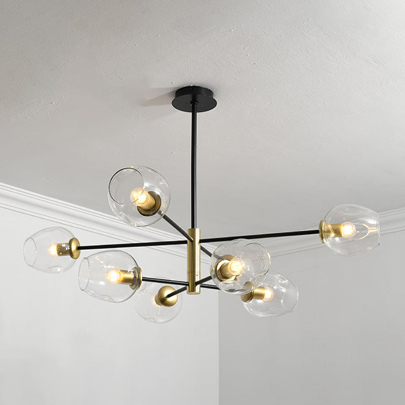 Modern Jar-Shaped Chandelier Lights Glass Chandelier Light Fixture for Living Room