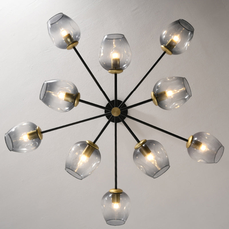Modern Jar-Shaped Chandelier Lights Glass Chandelier Light Fixture for Living Room