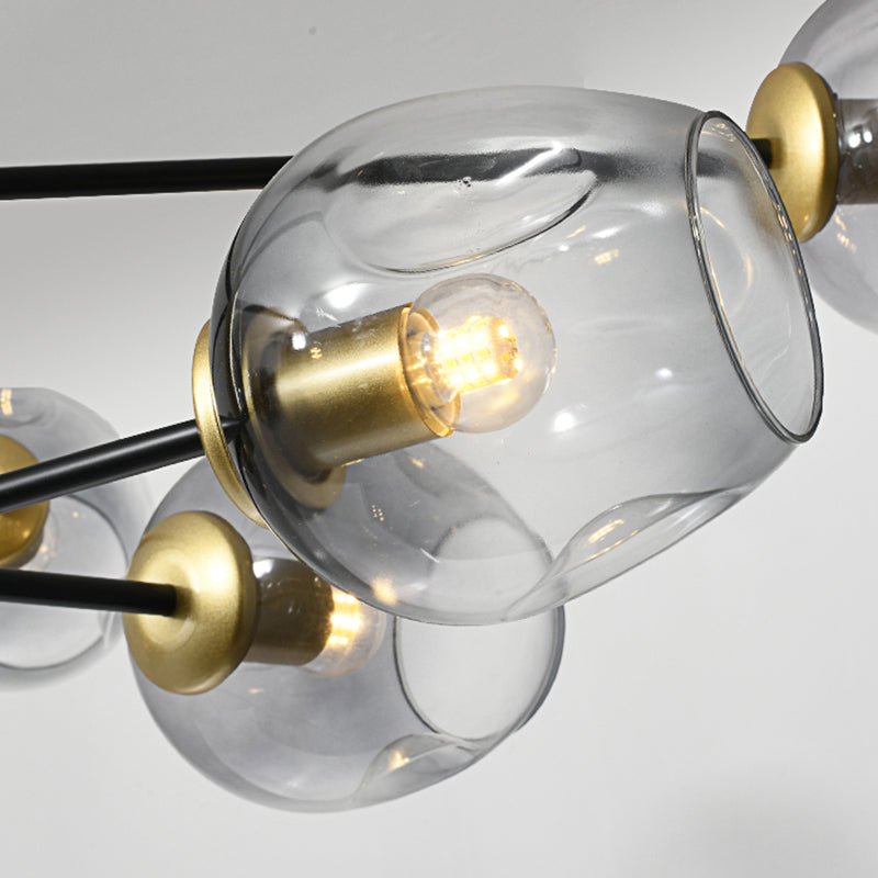 Modern Jar-Shaped Chandelier Lights Glass Chandelier Light Fixture for Living Room