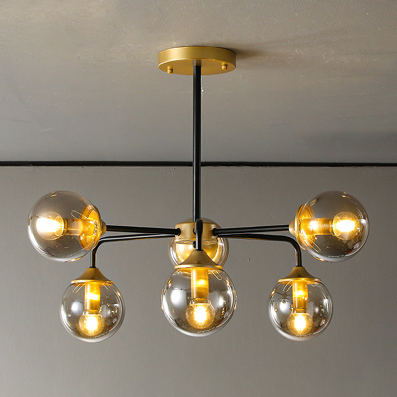 Contemporary Globe Chandelier Lights Glass Chandelier Light Fixture for Living Room