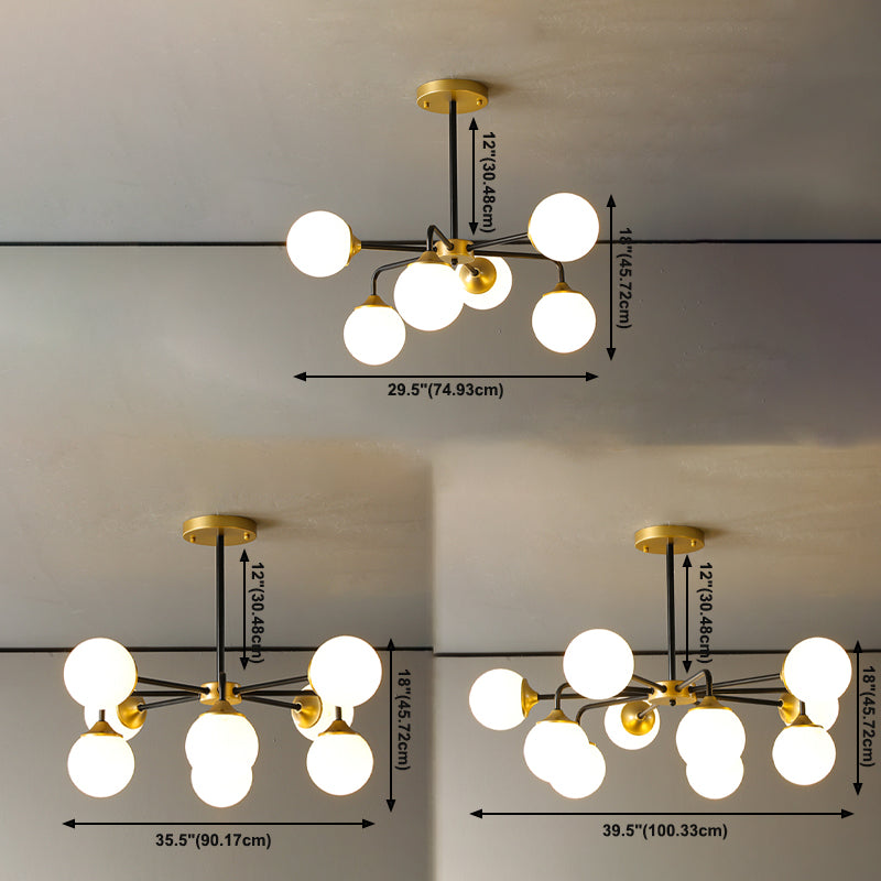 Contemporary Globe Chandelier Lights Glass Chandelier Light Fixture for Living Room