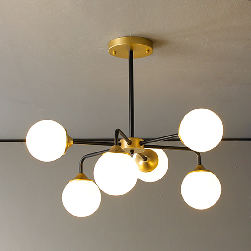 Contemporary Globe Chandelier Lights Glass Chandelier Light Fixture for Living Room