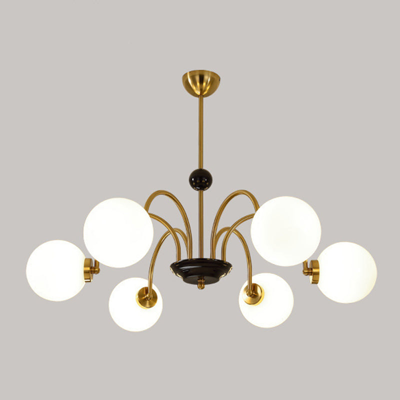 Moderner Glasschatten Kronleuchter multi -hanges Anhängerlampenlampe für Wohnzimmer