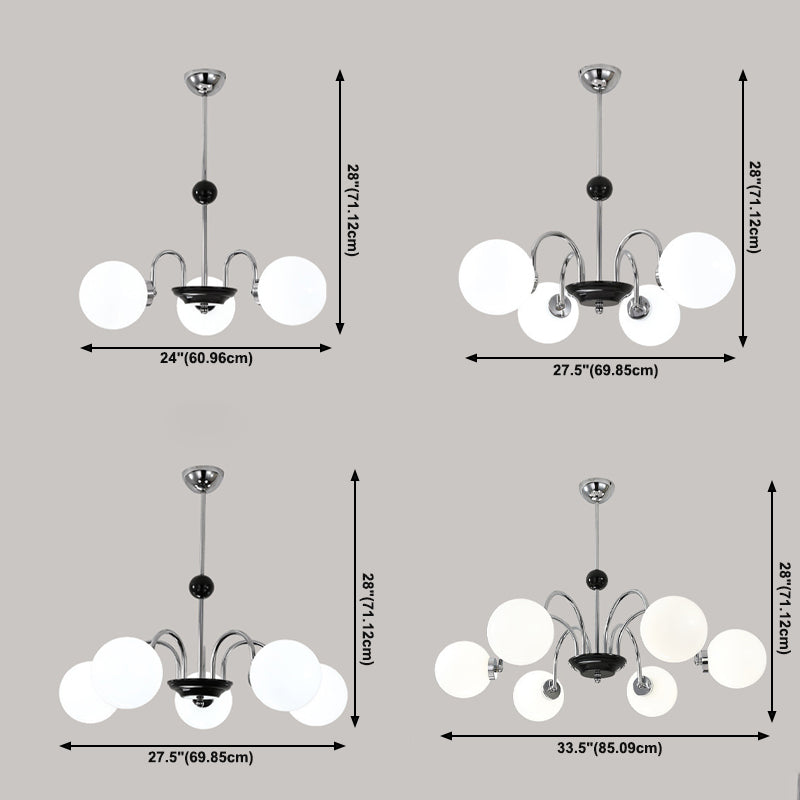 Moderner Glasschatten Kronleuchter multi -hanges Anhängerlampenlampe für Wohnzimmer