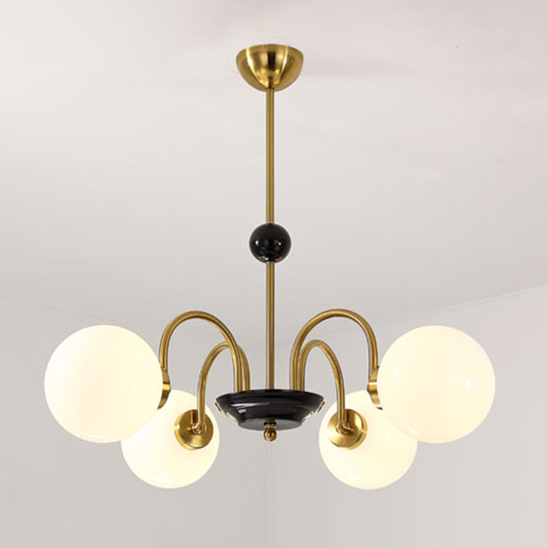 Modern Glass Shade Chandelier Multi Light Hanging Pendant Lamp Fixture for Living Room