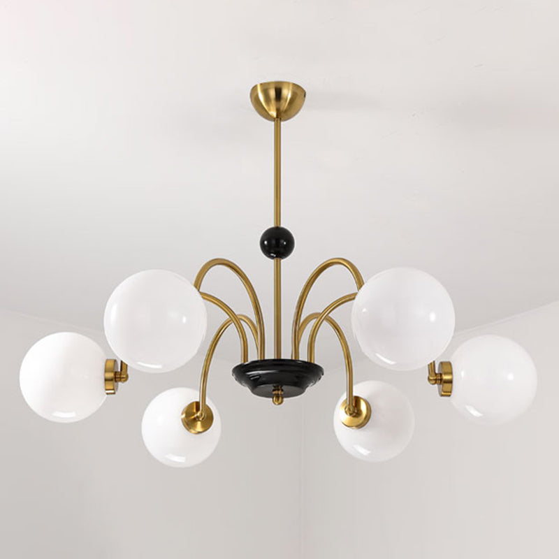 Moderner Glasschatten Kronleuchter multi -hanges Anhängerlampenlampe für Wohnzimmer