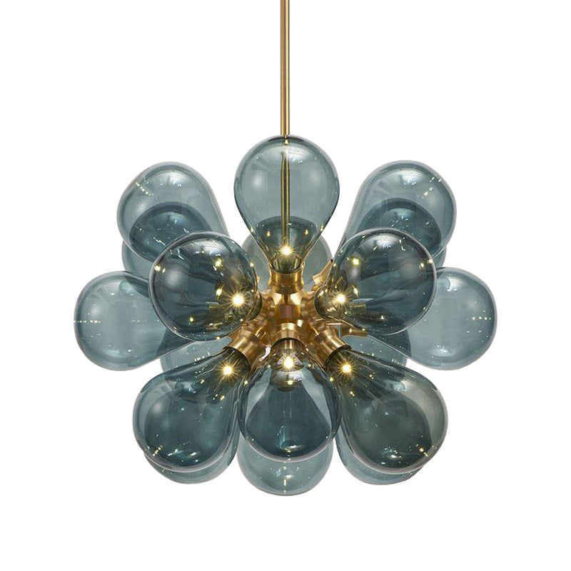 Modern Style Balloon Chandelier Glass Living Room Hanging Light in Gold