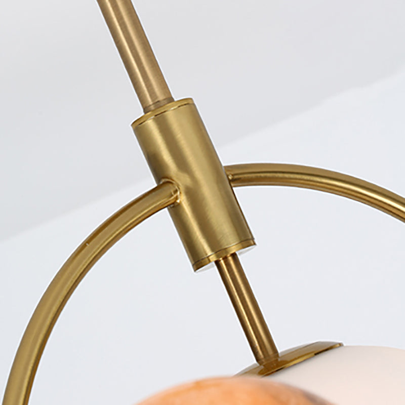 Multi Light Glass Sphere Chandelier Light Gold Pendant Light for Living Room